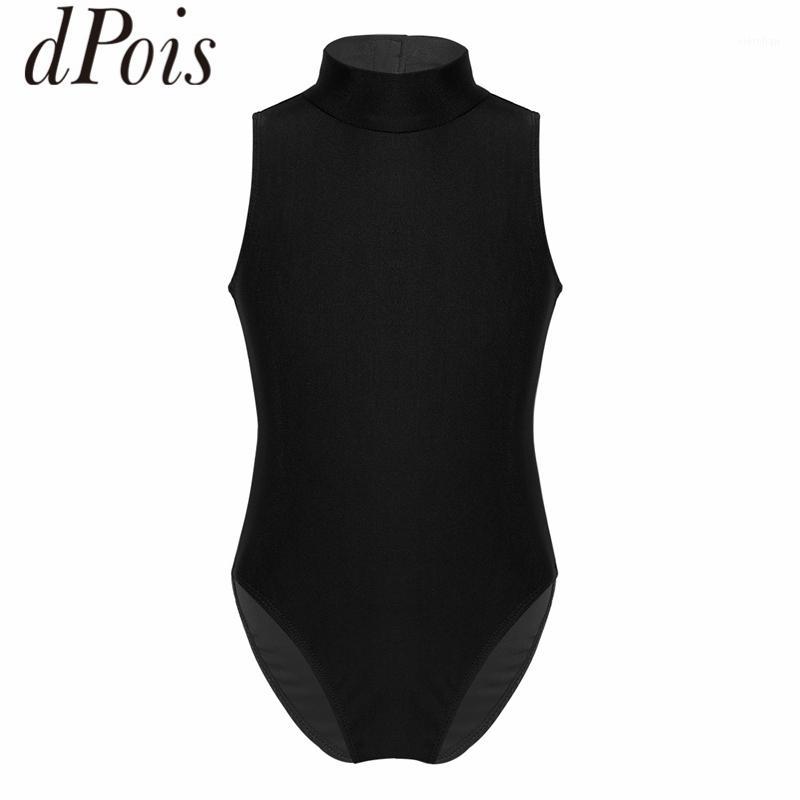 

Stage Wear DPOIS Kids Teens Sleeveless Mock Neck Cutout Profession Ballet Leotard Girls Gymnastics Ballerina Dancewear Gym Bodysuit1, Black