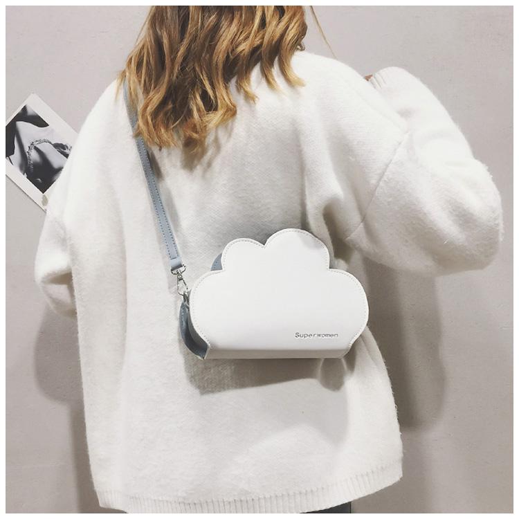 

New Funy Cute Cloud Design Women Crossbody Bags 4 Color Fashion Summer Shoulder Bag For Girl Handbags, Black