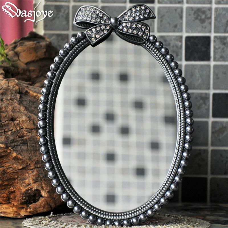 

European oval Vintage Photo Frame creative bow Rhinestone decor set Home desktop Christmas ornament bedroom gifts for Wife