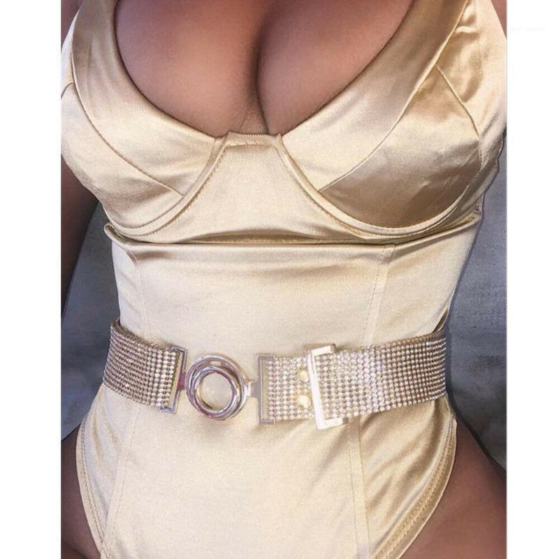 

New Fashion Women's Shiny Full Rhinestone Belt Ladies Sexy Waist Chain Crystal Diamond Party Club Wear Bling Metal Belts1, Black