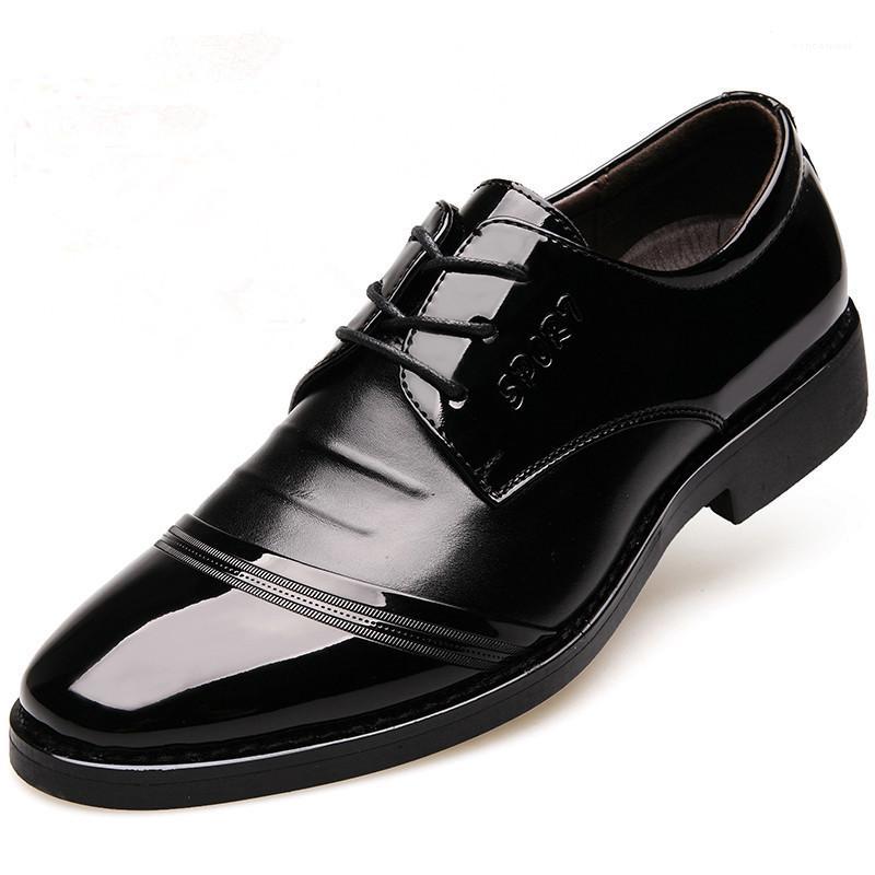 

British Fashion 2020 Business Mens Leather Brown Shoes Oxfords for Men Footwear Flats Pointed Toe Official Dress Shoes Mazefeng1, Bc