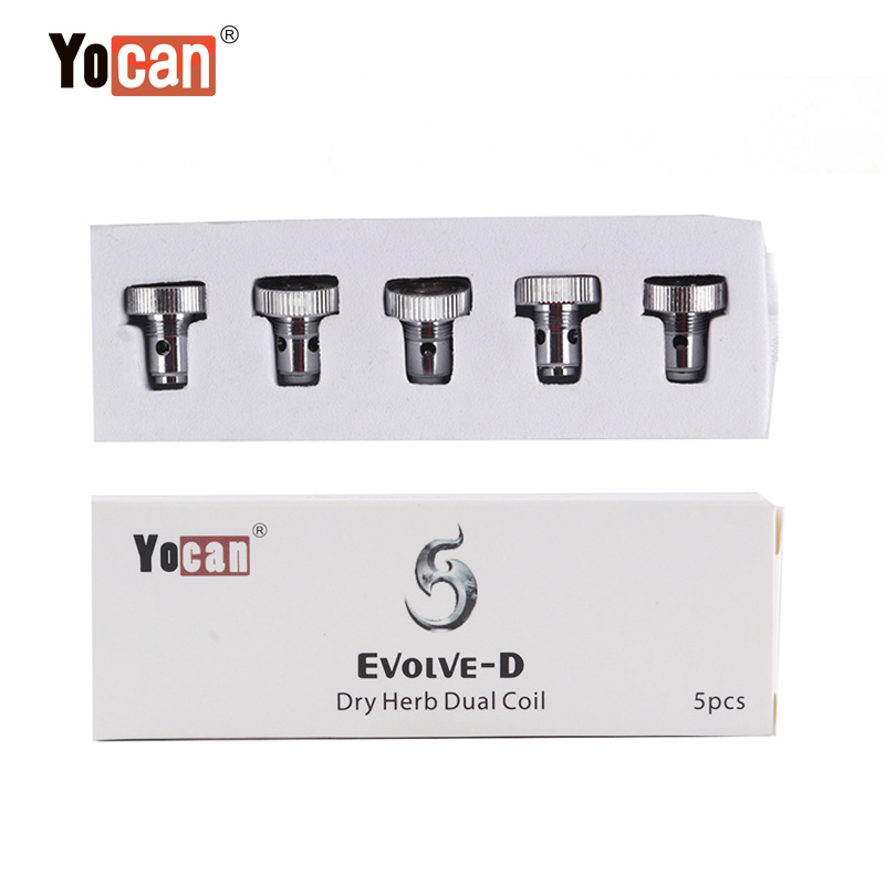 

100% Original Yocan Evolve-D Replacement Coil Head Dry Herb Dual Coil For Evolve D Vaporizer Kit DHL Free