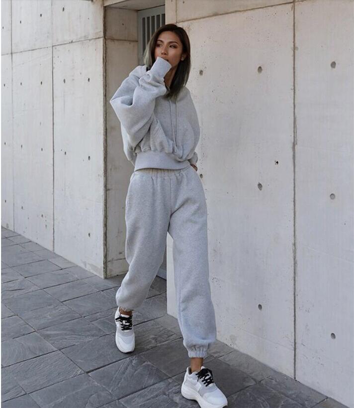 

Women Sport Tracksuits Fleece Pullover Hooded Pants 2 two Piece Woman Set Outfit Casual Womens Sweat Suits Sweatsuits Clothes Clothing, Brown