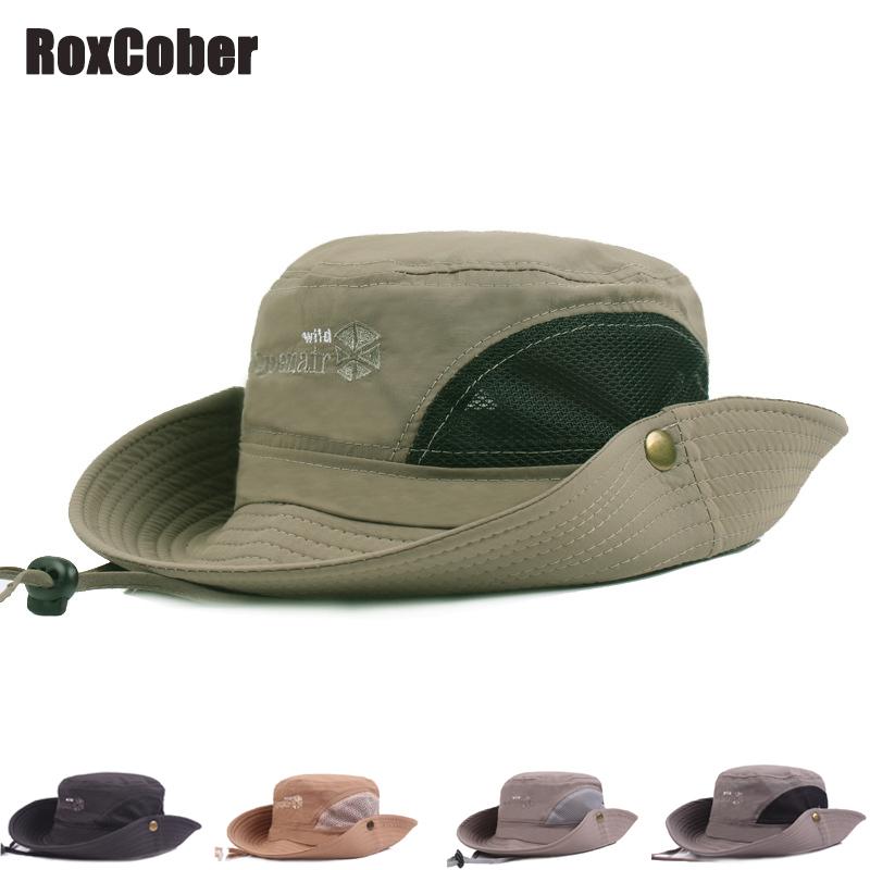 

RoxCober Summer Spring Fashion Cotton Bucket Hats Men Women Breathable Big Wide Brim Fisherman Cap Outdoor Wild Panama Sun H, Black