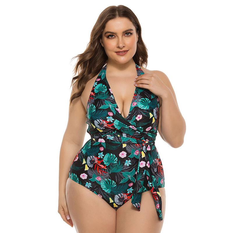 

One-Piece Suits Sexy Large Size Swimwear With Push Up Women Plus Swimsuit Closed Body Female Bathing Suit For Pool Beach Wear
