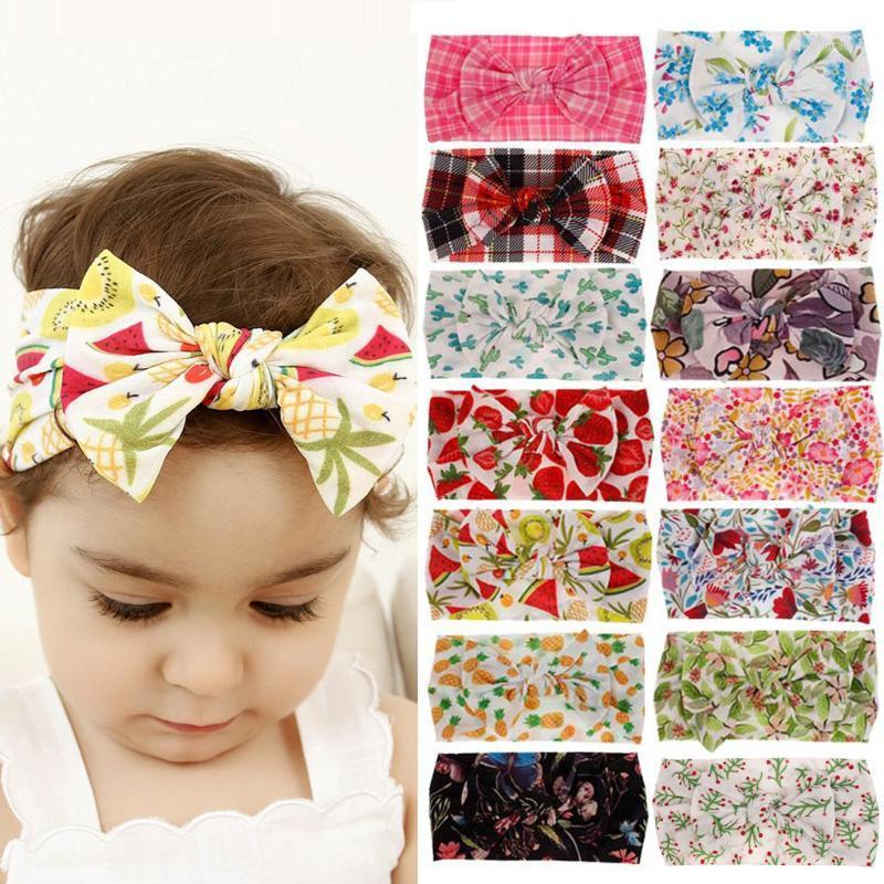 

2021 Fashion Newborn Toddler Baby Girls Bowknot Headband Stretch Hairband Headwear1