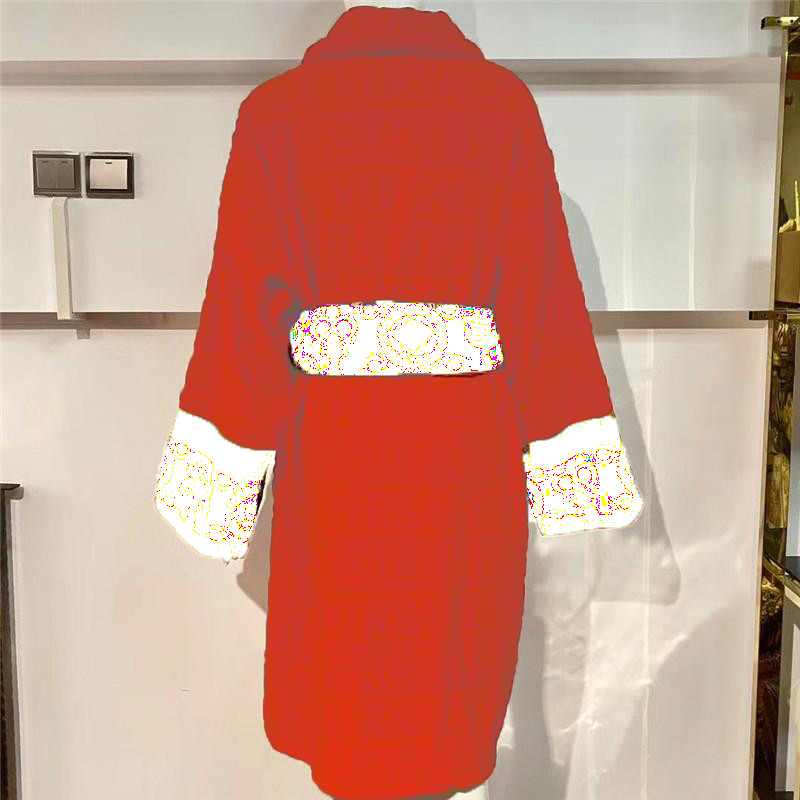 

Luxury Couple Nightgown Cotton Unisex Pajamas Men Women Robes High Quality Designer Cardigan Gown Sleepwear Home Wear Robes, As pic