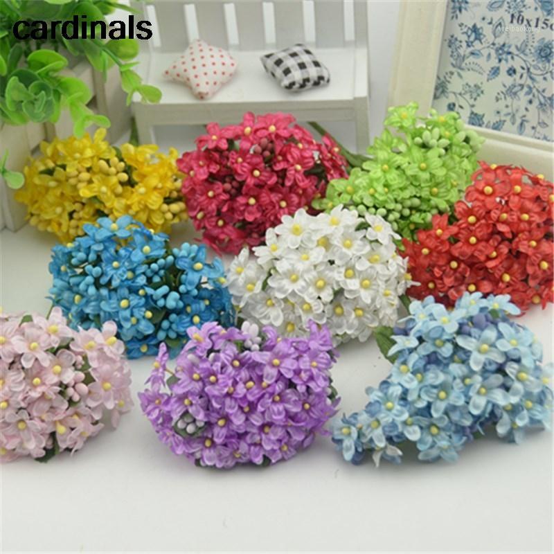 

288pcs/lot Mini Cherry Plum Mini Blossom Artificial Silk Baby Breath Bouquet Stamen Scrapbooking Wedding Decorations DIY1, Red