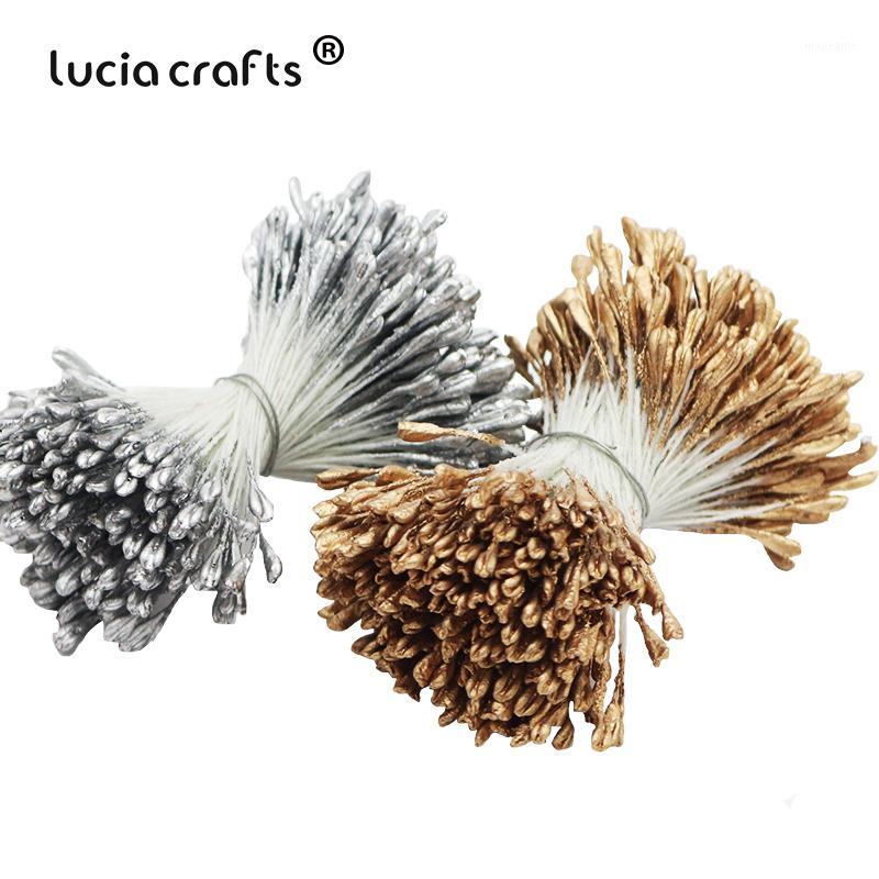 

320pcs 3mm Gold Silver Artificial Flower Stamen DIY Christmas Wedding Cake Gift Box Wraping Wreaths scrapbooking Decor D14111, Color 1 silver