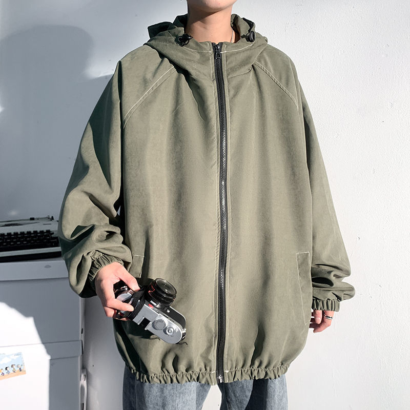 

Men's Jacket 2021 Spring New Fall Lapel Releases Size -5xl Youth Coat AU71, Army green.