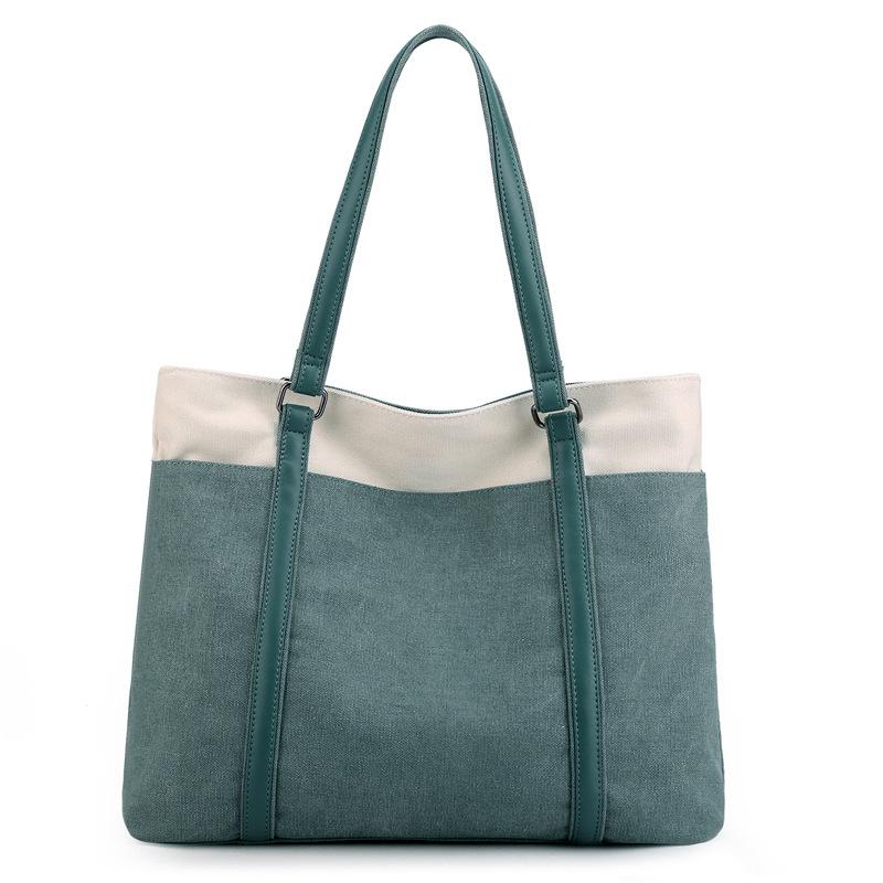 

2021 New one-shoulder handbag fabric solid color women's bag canvas women's bag