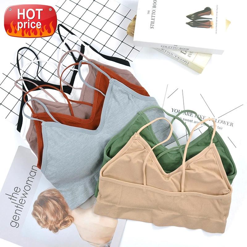 

Women Sports Bra Yoga Top Fitness Gym Bra Ladies Underwear Muliticolor Girl High Elastic Free Size Indoor Sportswear Fitness #XJ5r, White