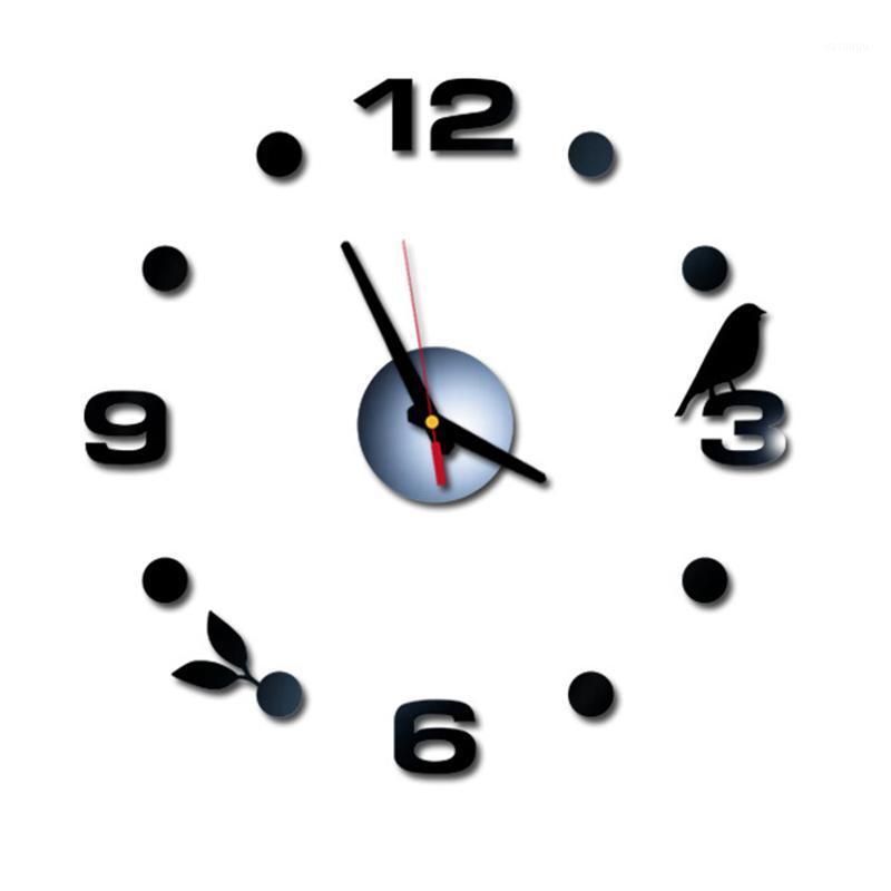 

3D Wall Clock DIY Acrylic Mirror Stickers Clock Watch Living Room Quartz Needle Europe Horloge Home Decoration reloj de pared1