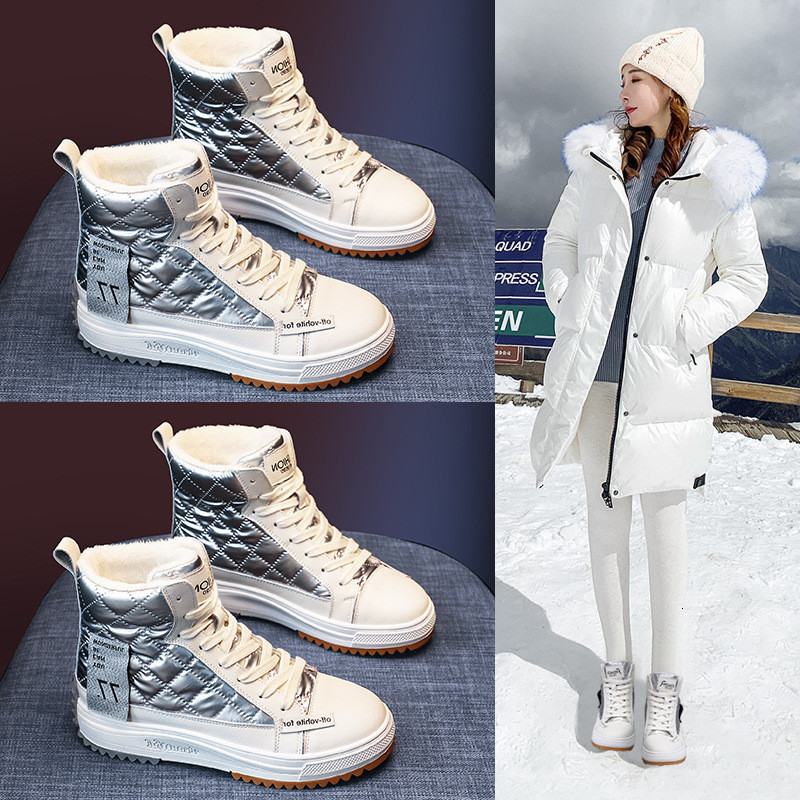 

2021 New Female Fashions Snow Water for Winter Shoes Casual Woman Mujer Hot Cotton Boots 3W39, Black
