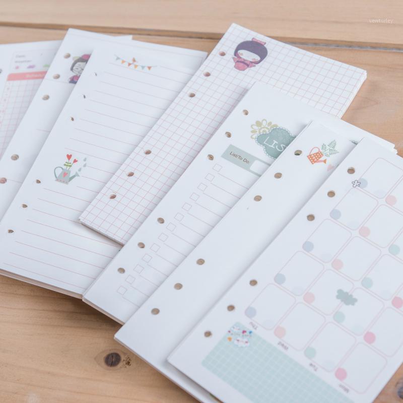 

Harphia Cute Girl Series Notebook Refills Papers A5 A6 Diary Color Inner Core Planner Filler Paper Inside Page Gift forfilofax1