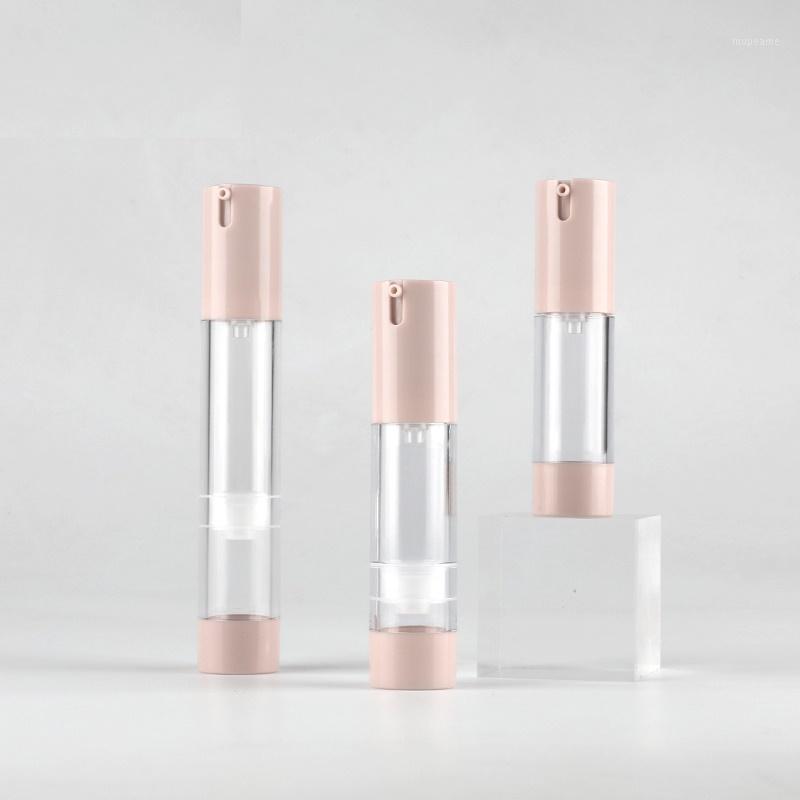 

24 Pieces 15ml 30ml Pink Transparent Empty Airless Pump Bottle Clear Cosmetic Airless Travel Lotion Refillable Container Bottle1