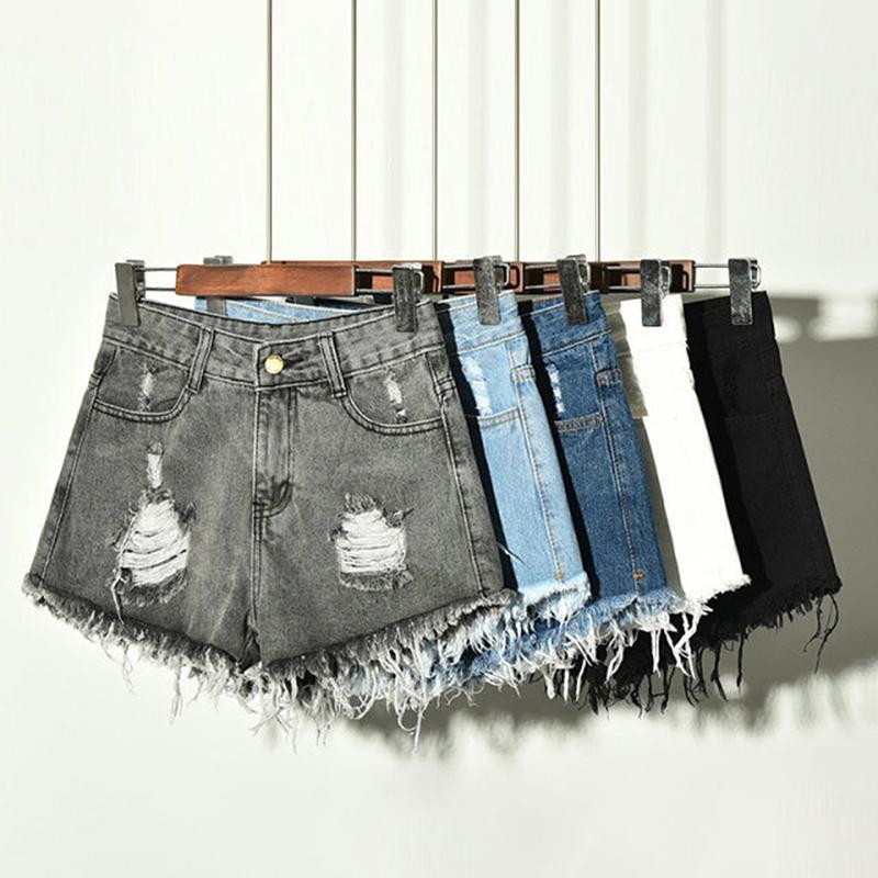 

2020 New Arrival Summer Casual Summer Denim Women Shorts High Waist Fur-lined Leg-openings Plus Sizes S-XXXXXXL Sexy Short Jeans1, Color 5