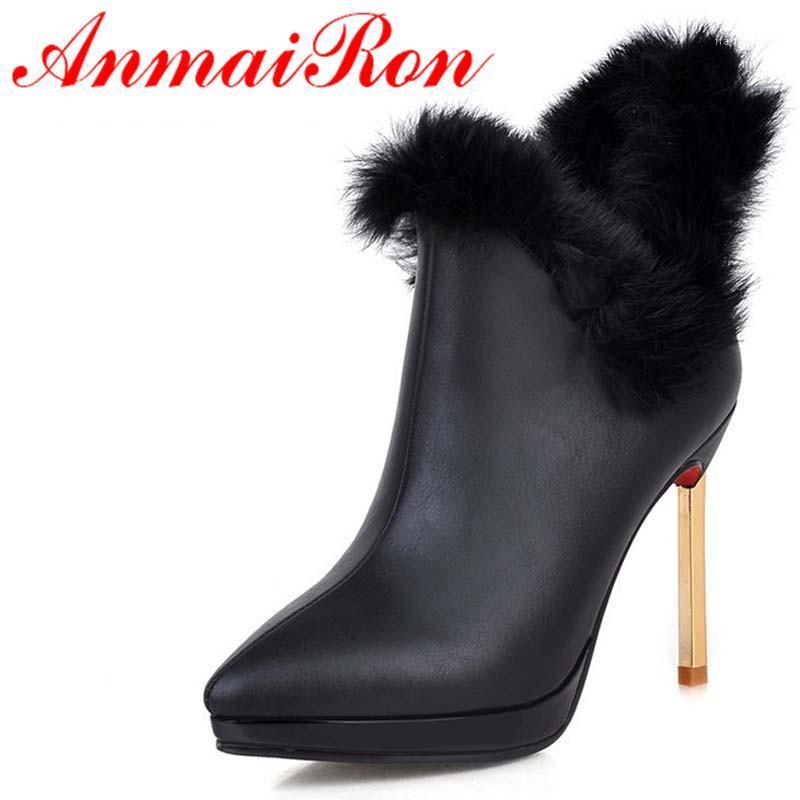 

Pointed Toe Fashion Boots Women Shoes Thin Heels High Boots Soft Leather Winter Black White Red Gold Platform Snow1
