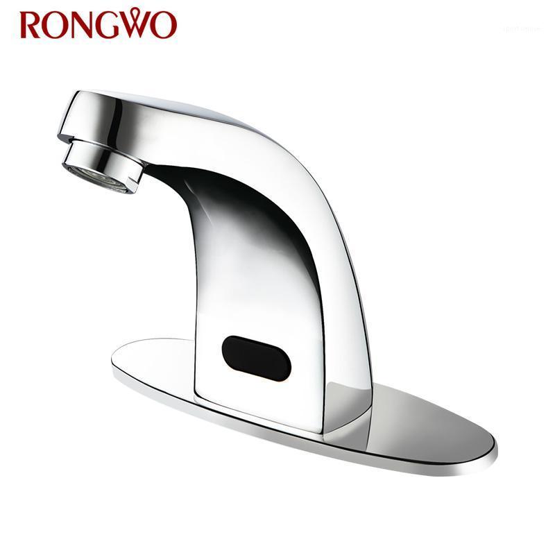 

RONGWO Bathroom Faucet Automatic Infrared Sensor Sink Faucet Touch-less Basin Water Tap Regulation Cold Hot Water Mixer1