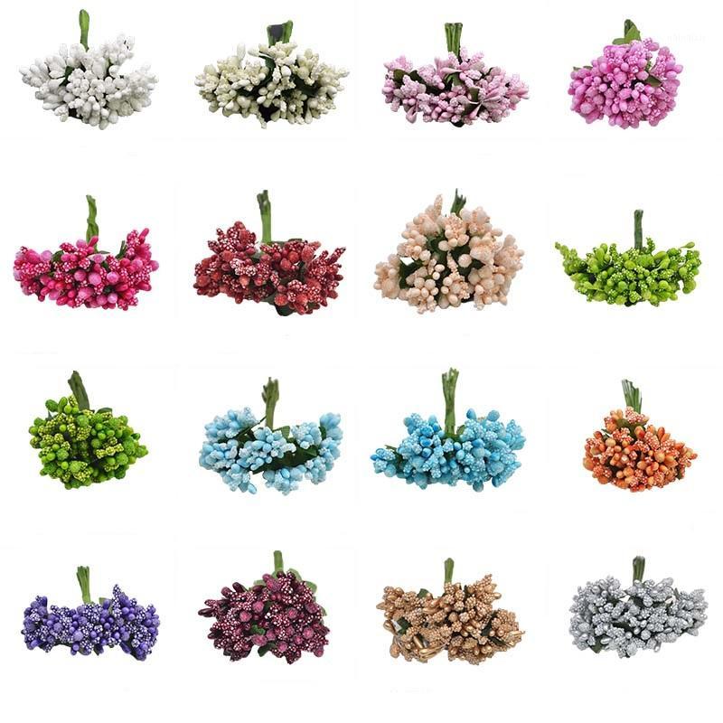 

12/24/72/144Pcs Mini Artificial Stamen Bud Leaf Flower Bouquet For Wedding Christmas Party Decoration DIY Wreaths Fake Flowers1, F03