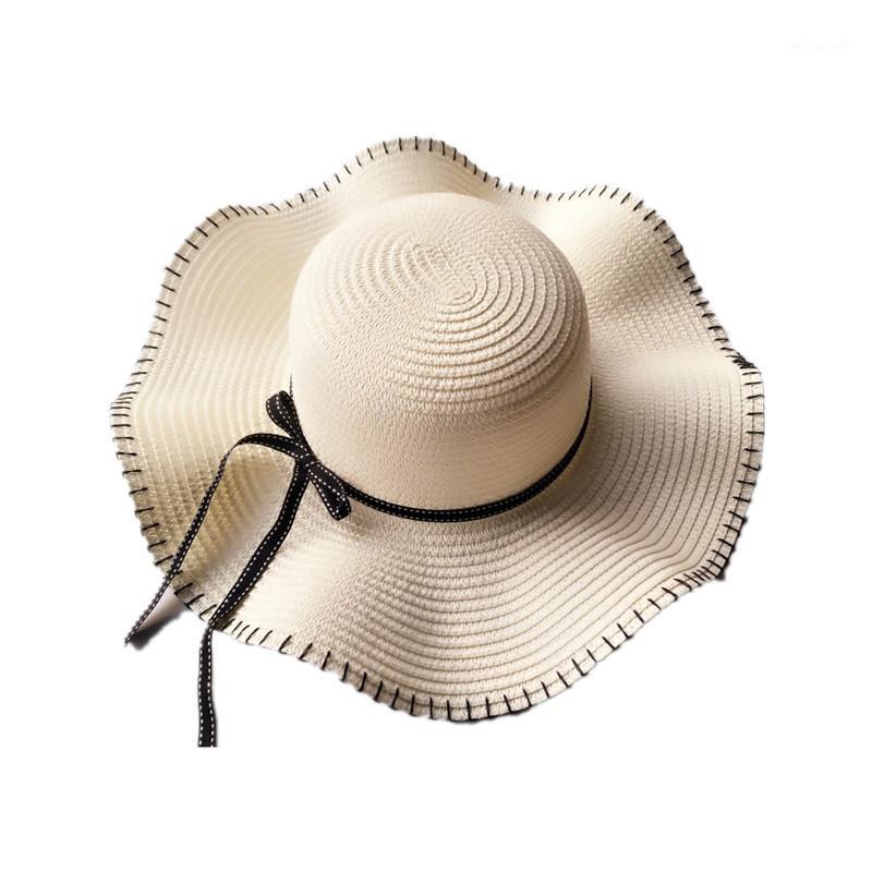 

Sun Hat Female Beach Sun Hat Seaside Travel Big Bow Straw Big Brim Sunscreen UV Protection Women Casual TAMAZING Adult1, Khaki