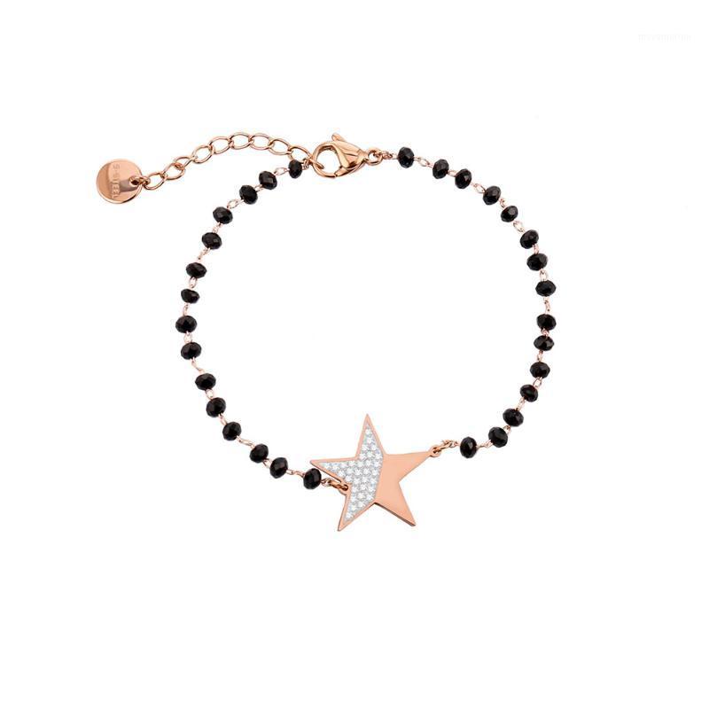 

Women's Stainless Steel Rhinestone Star Charm Bracelet Gold and Silver Color Pulseira Feminina Lover Engagement Jewelry 20201