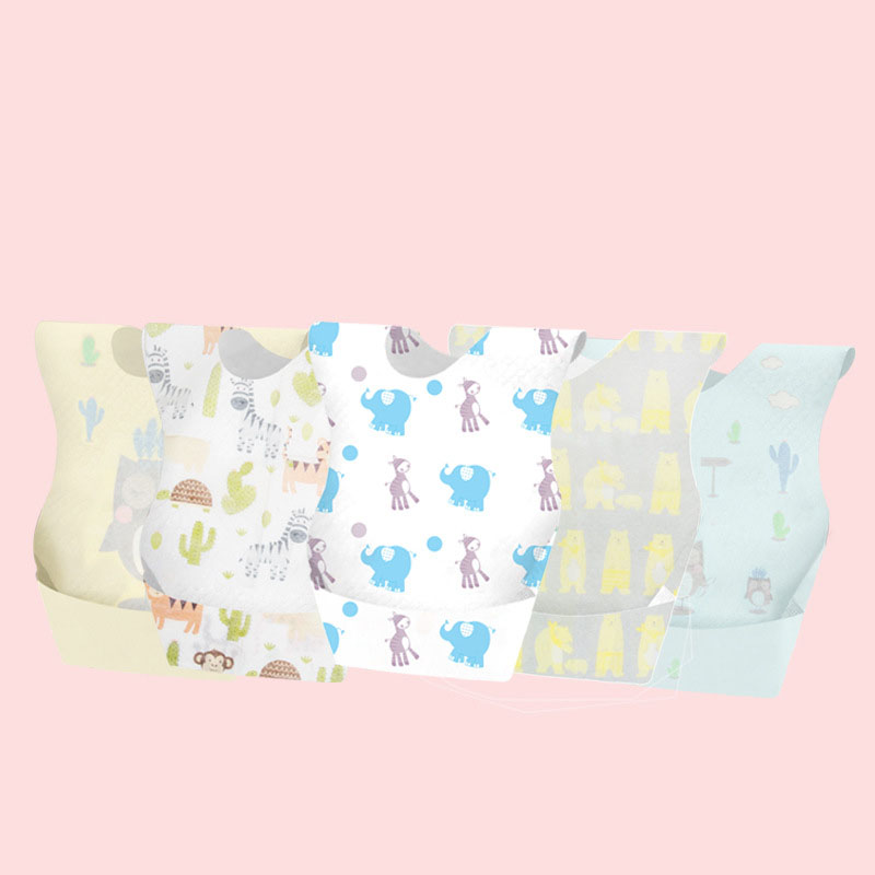 

Disposable Baby Bibs Cartoon Print Burp Cloths Baby Girls Boys Napkin Health and Safety Protable Bibs M3244