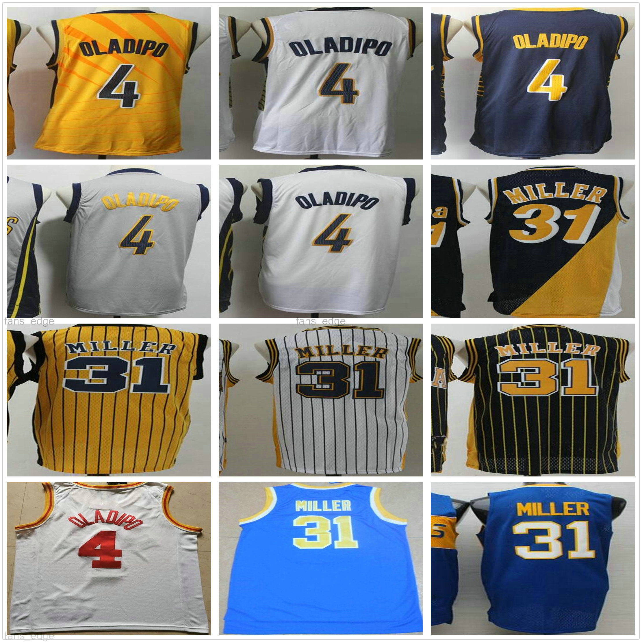 

Wholesale Mens Retro Vintage Reggie 31 Miller NCAA Basketball Jerseys Victor 4 Oladipo Jersey Blue White Yellow, White earned