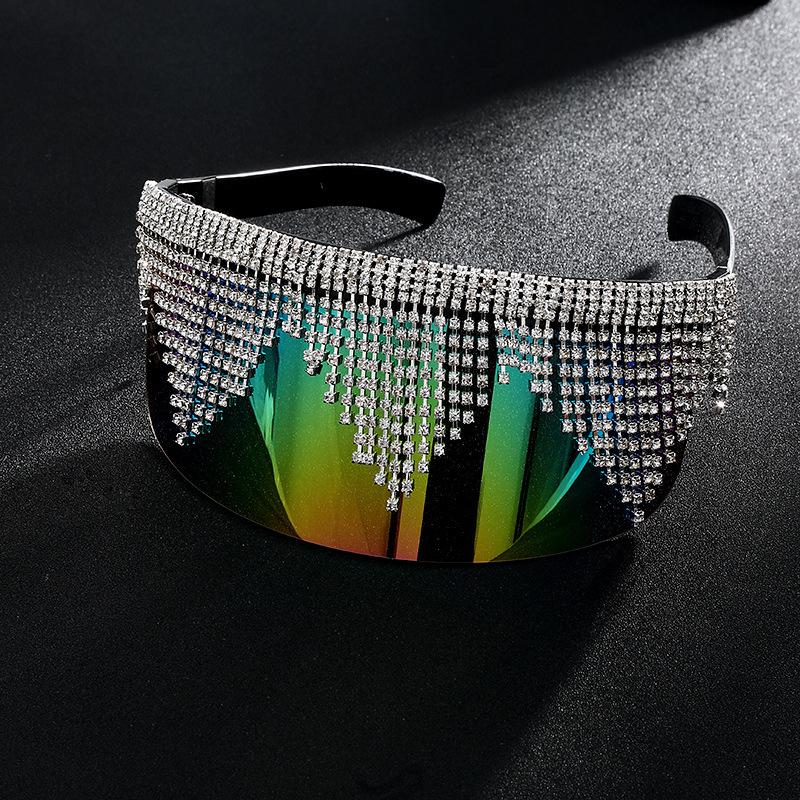 

Vintage diamond sunglasses ladies mirror rhinestone sunglasses 2020 fashion woman one piece square glasses glasses
