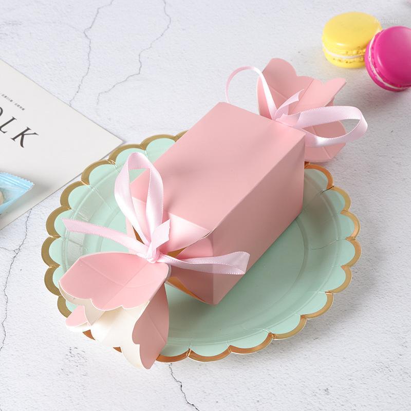 

10pcs Pink Candy Bar Dragees Baptism Gift Box Baby Shower Wedding Birthday Cake Chocolate Boxes Wrapping Paper Party Favours Box1