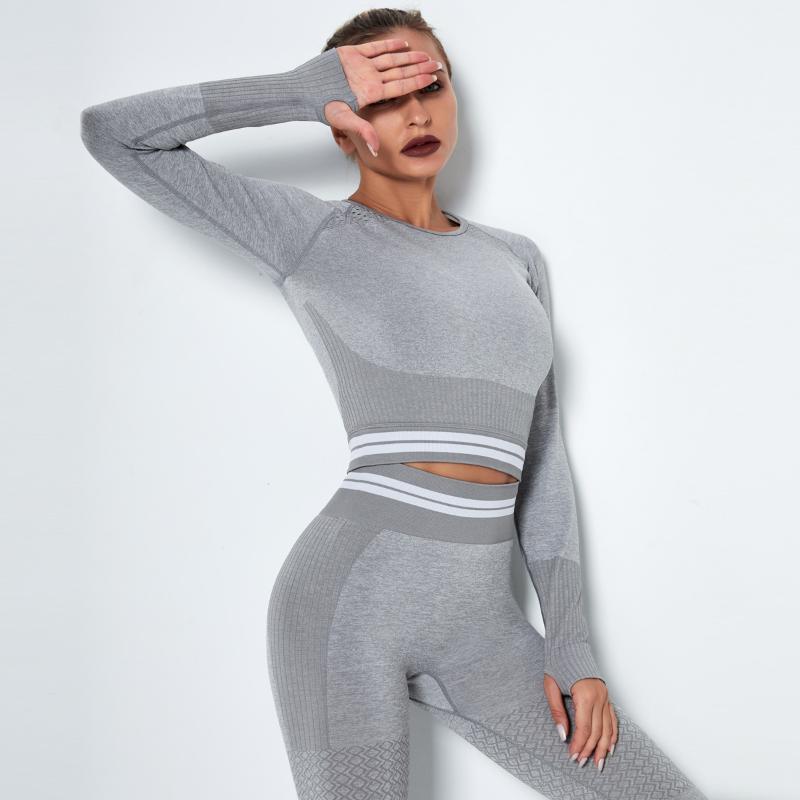 

Seamless Fitness Long Sleeves Yoga Top Sports Tights Quick Dry Workout Crop Top Running Yoga Shirt Breathable Hollow Fitness1, Red