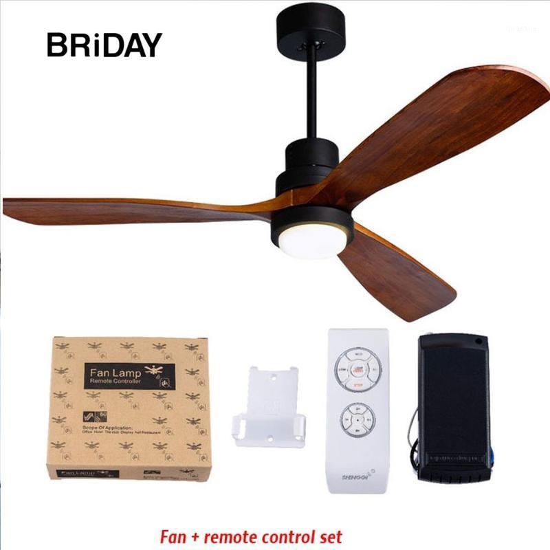

Vintage wooden ceiling fan light home Wood Fans With Lights 52 Inch Cooling Remote control ventilator lamp Home Fixture1