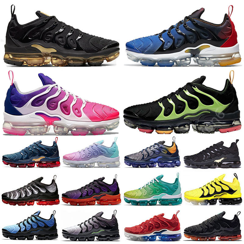 

Top Quality TN Plus BIG SIZE 13 Pink Metallic Gold running shoes Purple Hyper Violet Lemon Lime VOLT mens Women sports trainers sneakers