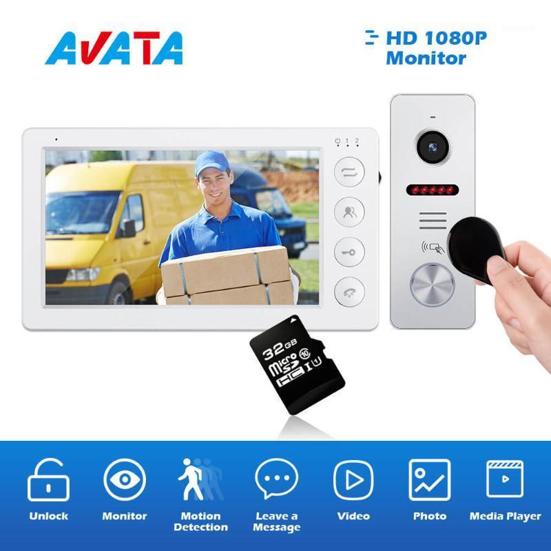 

Video Intercom Sytem for Home 7 inch Wired Monitor with 32GB Memory Card IR Night Vision Doorbell Support Unlocking1