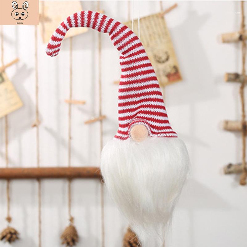 

Plush Doll Holiday Cartoon Party Decor For Home New Year Pendant Christmas Ornament Stripe Cap Faceless Doll With Lamp1