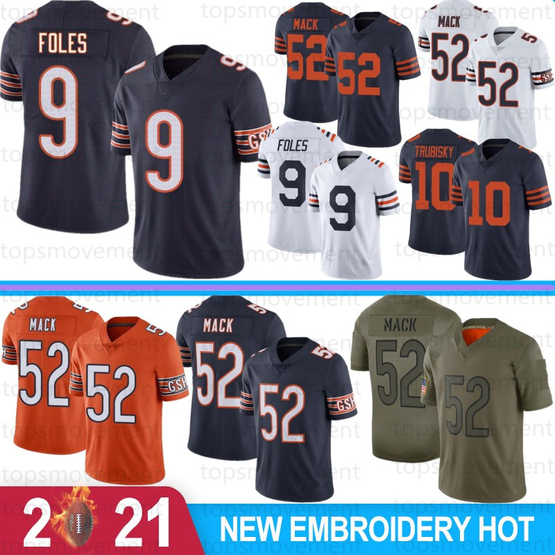 

9 Nick Foles 52 Khalil Mack Men Football Jerseys Mitchell Trubisky Cole Kmet 10 Walter Payton cHiCaGoS Ditka bEaR Roquan Smith Hicks Jackson Jersey Stock, Black