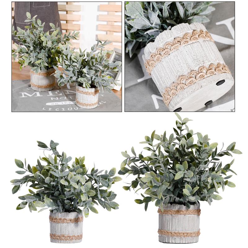 

Artificial Plants Bonsai Greenery Pot Fake Flowers Potted Plants 12x21CM, As pic
