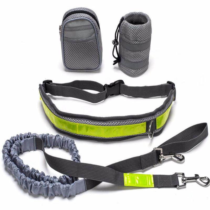 

Sport Elastic Pet Dog Leash Training Set Nylon Hands Free Waist Belt Running Leash For Large Dog Jogging Lead Reflective Strip