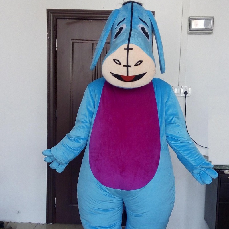 Costumes de mascotte Spot Vente Chaude Mignon Adulte Portant Costume De Mascotte D'âne Bleu Halloween Costume De Publicité De Pâques