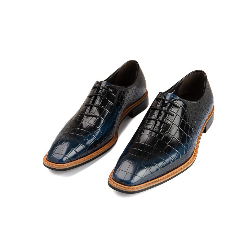 

ZGZJYWM New Black/Blue/Wine Red Mens Dress Lace-Up Crocodile Style Pointed Toe Genuine Leather Wedding Mens Business Work Shoes