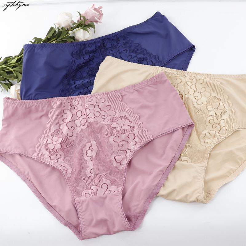 

Softrhyme Floral Lace Panties for Women Plus Size  XL XXL XXXL 4XL 5XL Solid Color Briefs Female Ultra Thin Comfort Underwear1, P03beige