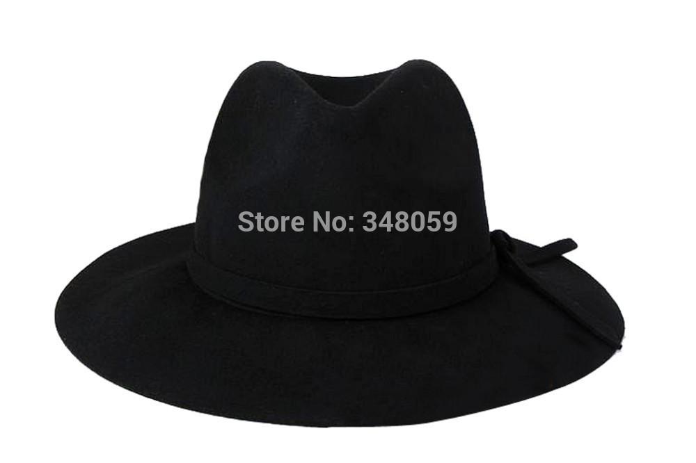 

2020 Classic Unisex Classic 100% Wool fedora sun hat charpen feminino felt cap size from 56-58CM for women men free shipping, Black