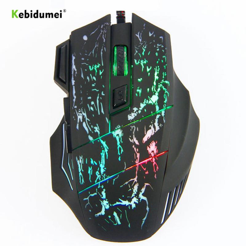 

kebidumei 3200DPI Gaming Mouse Wired Computer Mouse LED Optical 3D USB Pro Gamer Computer Mice For PC Adjustable USB Wired