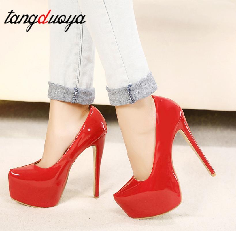 

2021 Platform Pumps Women Shoes Sexy Extremely High Heels 15CM Female Shoes Stiletto Ladies Wedding Party Pink red black1