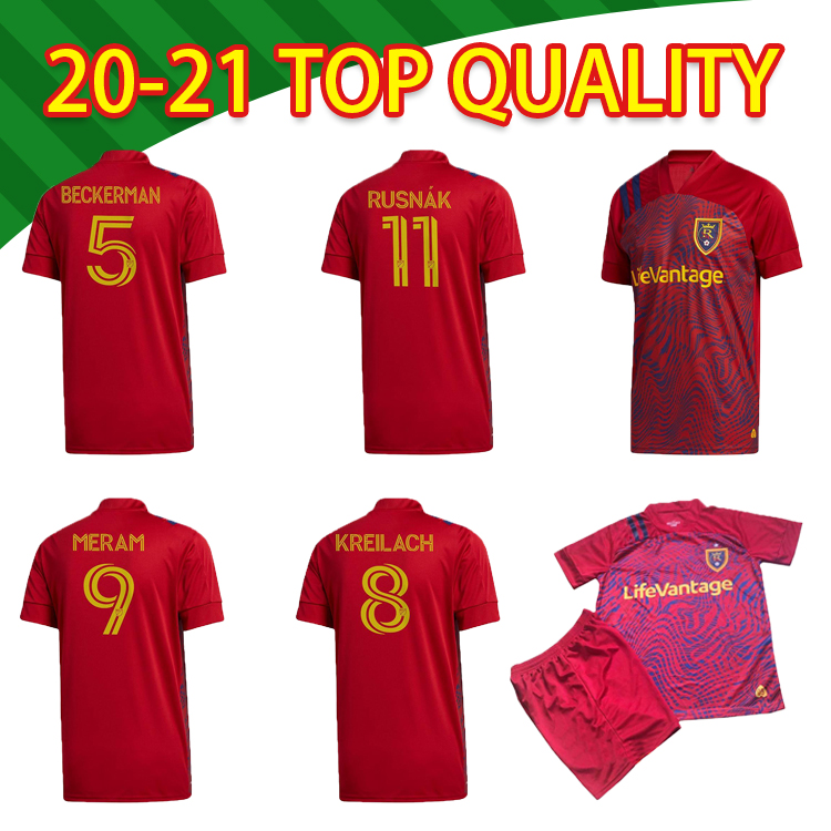 

2020 MLS Salt Lake Soccer Jersey 20 21 Uniform Mens Salt Lake RUSNAK KREILACH Football Shirts Salt Lake adult kit, Black;yellow