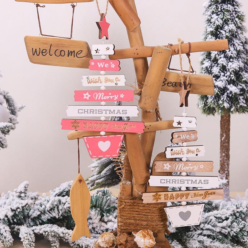 

1PC Merry Christmas Letter Wooden Pendants Wood Crafts Ornaments Xmas Tree Ornament For Home Wall Christmas Party Decoration1