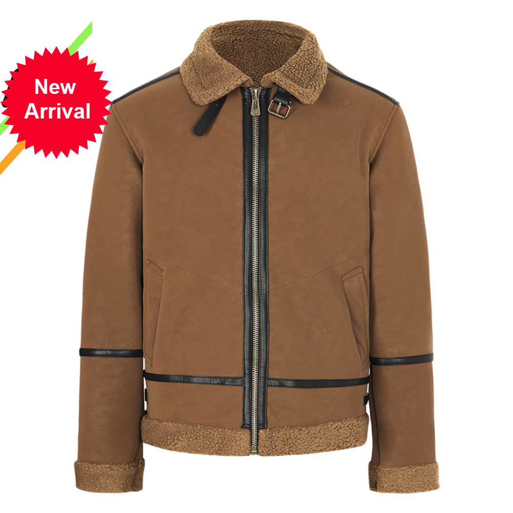 

2021 Kb New High Quality Men's Street Windbreaker Coat Leather Clothing Thick Fleece Men Casual Jacket Pu P435, Brown