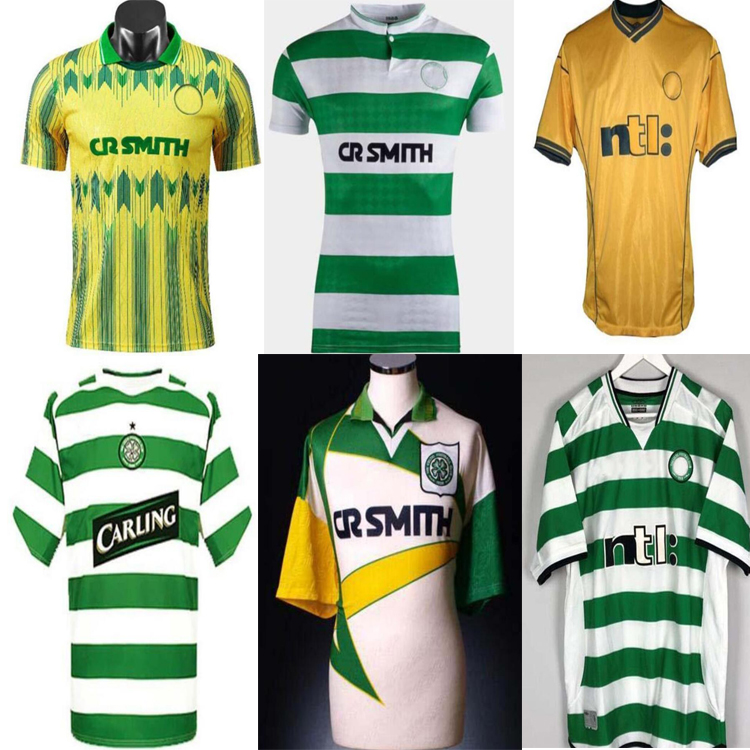 

retro Celtic soccer jerseys1980 1991 1992 1995 1997 1998 1999 LARSSON NAKAMURA KEANE 91 92 Celtic yellow Sutton football shirts, Black;yellow