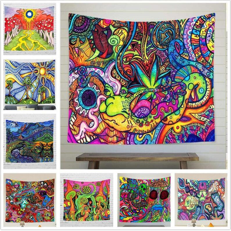 

Psychedelic Colorful Wall Hanging Tapestry living room Bedroom Home Decor mural decoration Tapestries Bohemian Hippie Carpet
