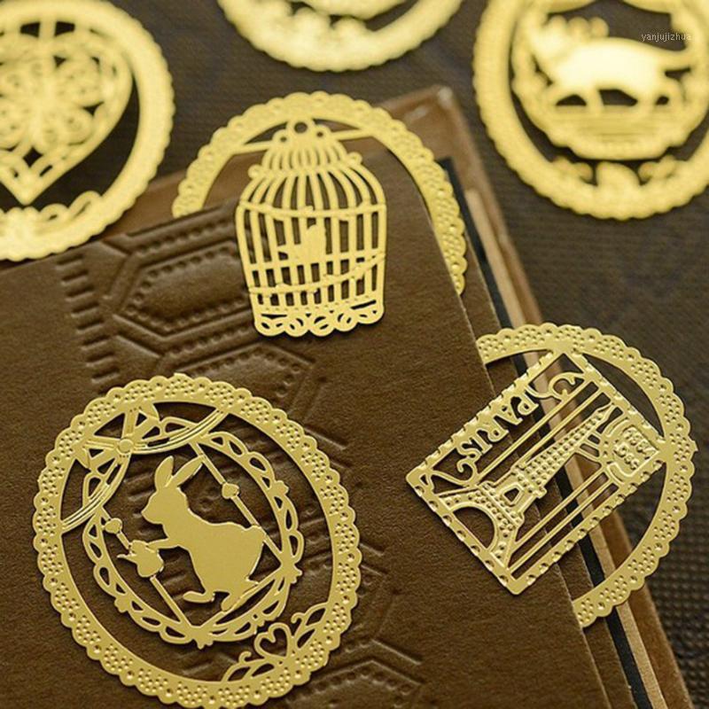 

Lace Cutout Gold Metal Cute Students Page Clip Bookmarks for Reading Gift-birdcage1